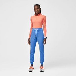 NWOT High Waisted Capri Blue Zamora Jogger Scrub Pants Sz XXL, Top separate